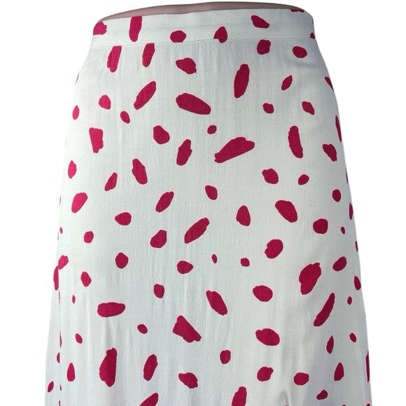 Aritzia Wilfred Women's White Pink Printed Straight A-Line Midi Maxi Skirt Sz 0 - Picture 5 of 7